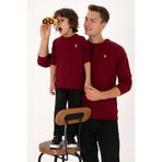 U.S. Polo Assn. Erkek Regular Fit Bisiklet Yaka Bordo İnce Basic Sweatshirt 50313752-VR014
