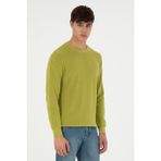 U.S. Polo Assn. Erkek Regular Fit Bisiklet Yaka Fıstık Yeşili Basic Kazak 50298267-VR087 - XL