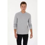 U.S. Polo Assn. Erkek Regular Fit Bisiklet Yaka Gri Melanj İnce Sweatshirt 50324788-VR086