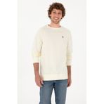 U.S. Polo Assn. Erkek Regular Fit Bisiklet Yaka Krem İnce Basic Sweatshirt 50313752-VR256
