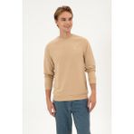 U.S. Polo Assn. Erkek Regular Fit Bisiklet Yaka Kum İnce Basic Sweatshirt 50313752-VR085 - 3XL