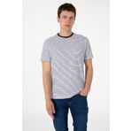 U.S. Polo Assn. Erkek Regular Fit Bisiklet Yaka Lacivert Çizgili Tişört 50306898-vr033