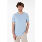 U.S. Polo Assn. Erkek Regular Fit Bisiklet Yaka Mavi Basic Tişört 50305924-VR003 - Açik Mavi