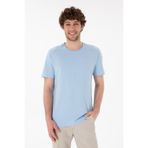 U.S. Polo Assn. Erkek Regular Fit Bisiklet Yaka Mavi Basic Tişört 50305924-vr003