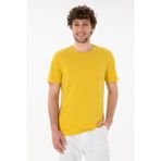U.S. Polo Assn. Erkek Regular Fit Bisiklet Yaka Sarı Basic Tişört 50305928-VR094 - Koyu Sarı - M