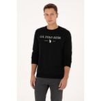 U.S. Polo Assn. Erkek Regular Fit Bisiklet Yaka Siyah İnce Basic Sweatshirt 50313743-VR046 - Siyah-128 - XL