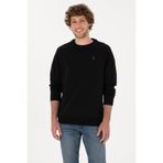 U.S. Polo Assn. Erkek Regular Fit Bisiklet Yaka Siyah İnce Basic Sweatshirt 50313752-VR046