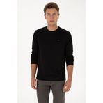 U.S. Polo Assn. Erkek Regular Fit Bisiklet Yaka Siyah Sweatshirt 50315483-VR046