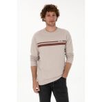 U.S. Polo Assn. Erkek Regular Fit Bisiklet Yaka Taş İnce Sweatshirt 50313801-VR049 - Taş1 - M