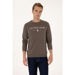 U.S. Polo Assn. Erkek Regular Fit Bisiklet Yaka Vizon İnce Basic Sweatshirt 50313743-VR052 - Vizon1 - XL
