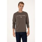 U.S. Polo Assn. Erkek Regular Fit Bisiklet Yaka Vizon İnce Basic Sweatshirt 50313743-VR052