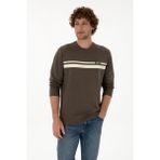 U.S. Polo Assn. Erkek Regular Fit Bisiklet Yaka Vizon İnce Sweatshirt 50313801-VR052 - Vizon1