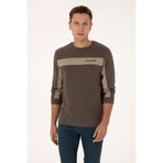 U.S. Polo Assn. Erkek Regular Fit Bisiklet Yaka Vizon Sweatshirt 50316354-VR052