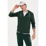 U.S. Polo Assn. Erkek Regular Fit Fermuarlı Kapüşonlu Koyu Yeşil Örme Hırka 50316355-VR079