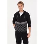U.S. Polo Assn. Erkek Regular Fit Fermuarlı Kapüşonlu Siyah Örme Hırka 50315668-VR046