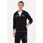 U.S. Polo Assn. Erkek Regular Fit Fermuarlı Kapüşonlu Siyah Örme Hırka 50316355-VR046
