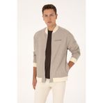 U.S. Polo Assn. Erkek Regular Fit Fermuarlı Krem Örme Hırka 50315820-VR256