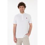 U.S. Polo Assn. Erkek Regular Fit Hakim Yaka Beyaz Basic Tişört 50305914-vr013