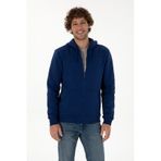 U.S. Polo Assn. Erkek Regular Fit İndigo Şardonlu Örme Hırka 50313755-VR028