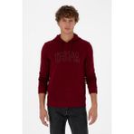 U.S. Polo Assn. Erkek Regular Fit Kapüşonlu Bordo Basic Sweatshirt 50315663-VR014