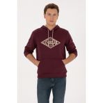 U.S. Polo Assn. Erkek Regular Fit Kapüşonlu Bordo Sweatshirt 50308129-VR177 - Plum Perfect - XL