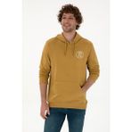 U.S. Polo Assn. Erkek Regular Fit Kapüşonlu Hardal Sweatshirt 50313718-VR151 - Oil - 3XL