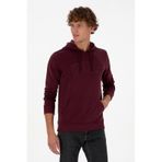 U.S. Polo Assn. Erkek Regular Fit Kapüşonlu Koyu Bordo Basic Sweatshirt 50315663-VR177
