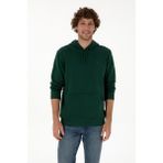 U.S. Polo Assn. Erkek Regular Fit Kapüşonlu Koyu Yeşil Basic Sweatshirt 50313720-VR079 - 2XL
