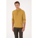 U.S. Polo Assn. Erkek Regular Fit Kapüşonlu Petek Dokulu Hardal Sweatshirt 50315526-VR151