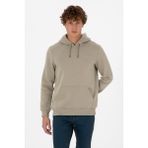 U.S. Polo Assn. Erkek Regular Fit Kapüşonlu Şardonlu Açık Haki Basic Sweatshirt 50315582-VR183 - Haki-1070 - XL