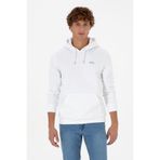 U.S. Polo Assn. Erkek Regular Fit Kapüşonlu Şardonlu Beyaz Basic Sweatshirt 50315582-VR013