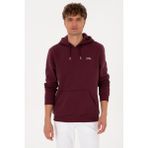 U.S. Polo Assn. Erkek Regular Fit Kapüşonlu Şardonlu Bordo Basic Sweatshirt 50315582-VR177 - Plum Perfect - XL