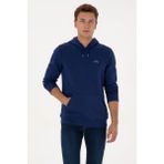 U.S. Polo Assn. Erkek Regular Fit Kapüşonlu Şardonlu İndigo Basic Sweatshirt 50315582-VR028 - Indigo - XL