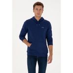 U.S. Polo Assn. Erkek Regular Fit Kapüşonlu Şardonlu İndigo Basic Sweatshirt 50315582-VR028