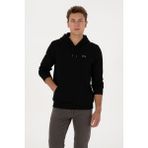 U.S. Polo Assn. Erkek Regular Fit Kapüşonlu Şardonlu Siyah Basic Sweatshirt 50315582-VR046 - Siyah-128 - XL