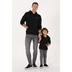 U.S. Polo Assn. Erkek Regular Fit Kapüşonlu Şardonlu Siyah Basic Sweatshirt 50315582-VR046