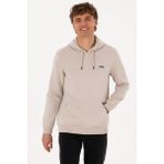 U.S. Polo Assn. Erkek Regular Fit Kapüşonlu Şardonlu Taş Basic Sweatshirt 50315582-VR049 - Taş1 - 3XL