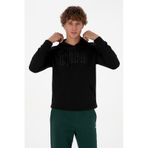 U.S. Polo Assn. Erkek Regular Fit Kapüşonlu Siyah Basic Sweatshirt 50315663-VR046