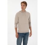 U.S. Polo Assn. Erkek Regular Fit Kapüşonlu Taş Basic Sweatshirt 50313720-VR049 - 2XL - Taş1
