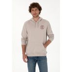 U.S. Polo Assn. Erkek Regular Fit Kapüşonlu Taş Sweatshirt 50313718-VR049