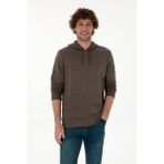 U.S. Polo Assn. Erkek Regular Fit Kapüşonlu Vizon Basic Sweatshirt 50313720-VR052 - 2XL - Vizon1