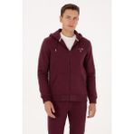 U.S. Polo Assn. Erkek Regular Fit Koyu Bordo Şardonlu Örme Hırka 50313755-VR177 - XL