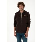 U.S. Polo Assn. Erkek Regular Fit Koyu Kahverengi Şardonlu Örme Hırka 50313755-VR084