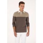 U.S. Polo Assn. Erkek Regular Fit Polo Yaka Açık Haki Sweatshirt 50316428-VR183