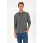 U.S. Polo Assn. Erkek Regular Fit Polo Yaka Antrasit Melanj Basic Sweatshirt 50313772-VR081 - XL