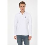 U.S. Polo Assn. Erkek Regular Fit Polo Yaka Beyaz Basic Sweatshirt 50307692-VR013