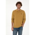 U.S. Polo Assn. Erkek Regular Fit Polo Yaka Hardal Basic Sweatshirt 50313772-VR151 - Oil - M