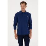 U.S. Polo Assn. Erkek Regular Fit Polo Yaka İndigo Basic Sweatshirt 50313772-VR028