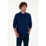 U.S. Polo Assn. Erkek Regular Fit Polo Yaka İndigo Basic Sweatshirt 50315941-VR028 - Indigo - XL