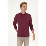 U.S. Polo Assn. Erkek Regular Fit Polo Yaka Koyu Bordo Basic Sweatshirt 50313772-VR177 - Plum Perfect